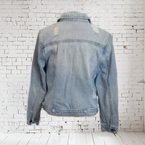 Vintage Dollhouse Distressed Blue Jean Jacket Stone Washed - Picture 4 of 4